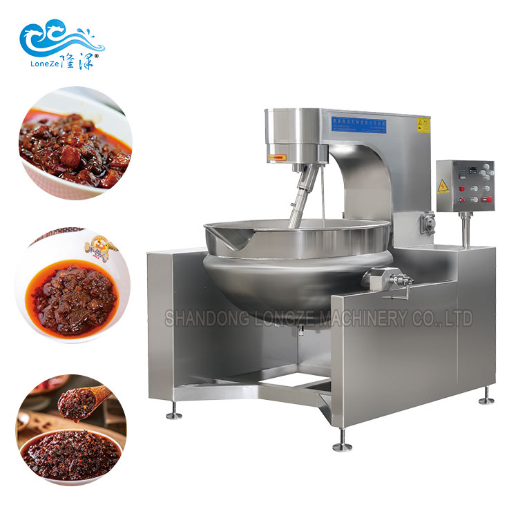 Oily Chili Sauce Produced Using Commercial Automatic Cooking Mixer