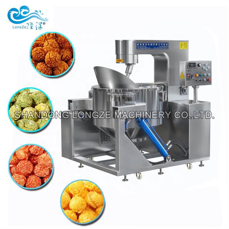 60kg Per Hour automatic Industrial Popcorn Machine Kettle Corn Prodution Line Price