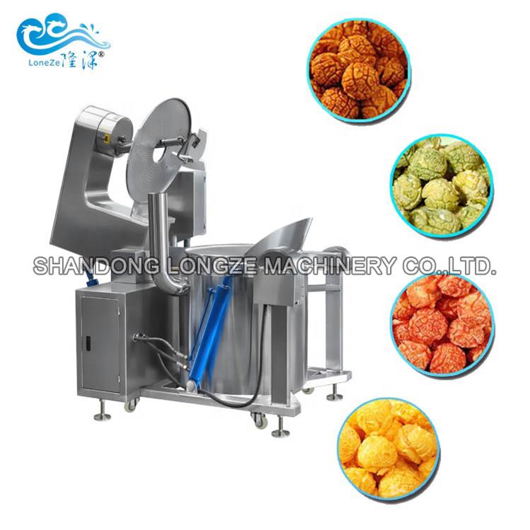 Caramel Automatic Kettle Corn Machine With Ce Commercial Popcorn Coating Machine