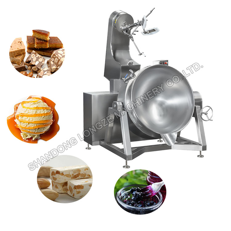 Tiltable electromagnetic cooking mixer machine for large factory