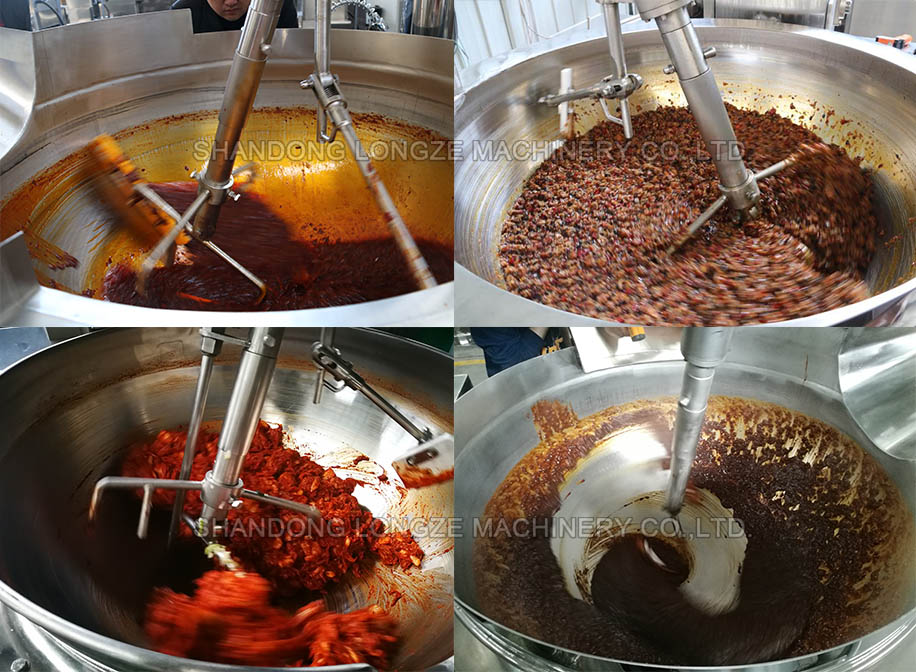 Bean paste sauce cooker mixer machine