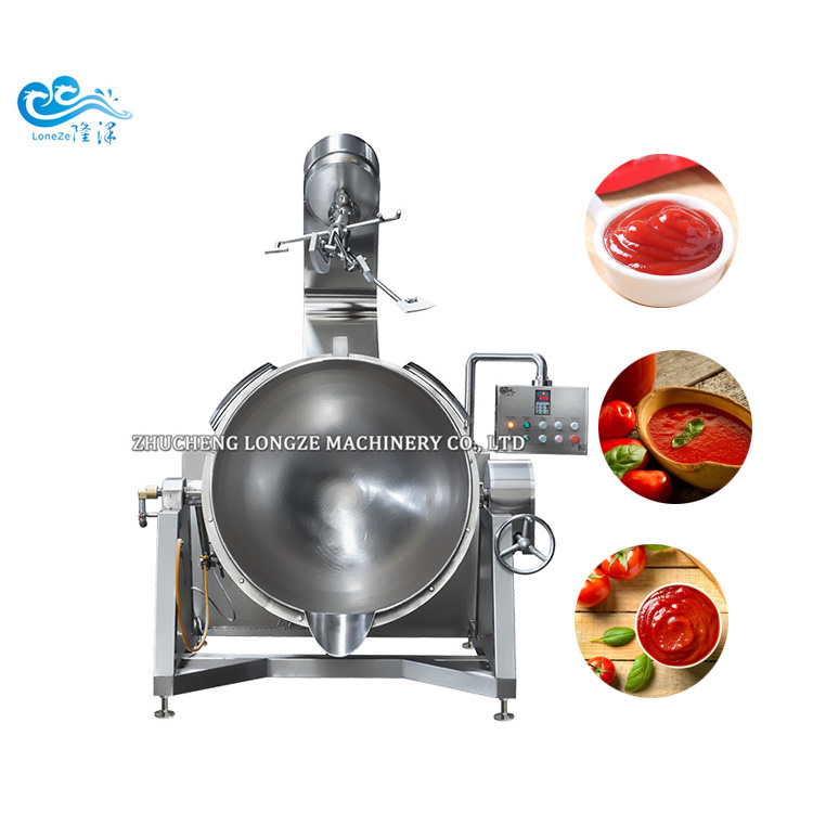 Food Grade Stainless Steel Tilting Jacketed Kettle Heating Mixing Industrial Cooking Mixer
