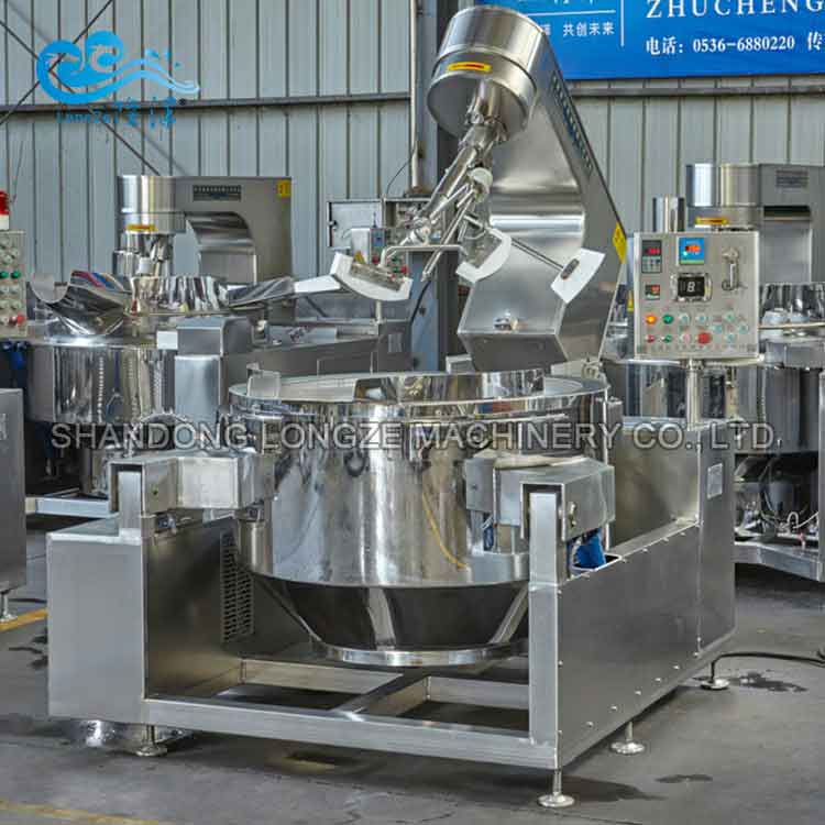 Industrial Electromagnetic-Heating Cooking Mixer Machine in the workshop 