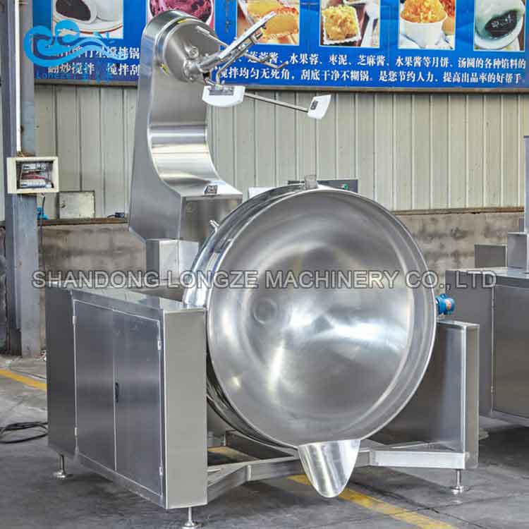 Industrial Automatic Sugar Stir-fry Cooking Machine in the workshop 