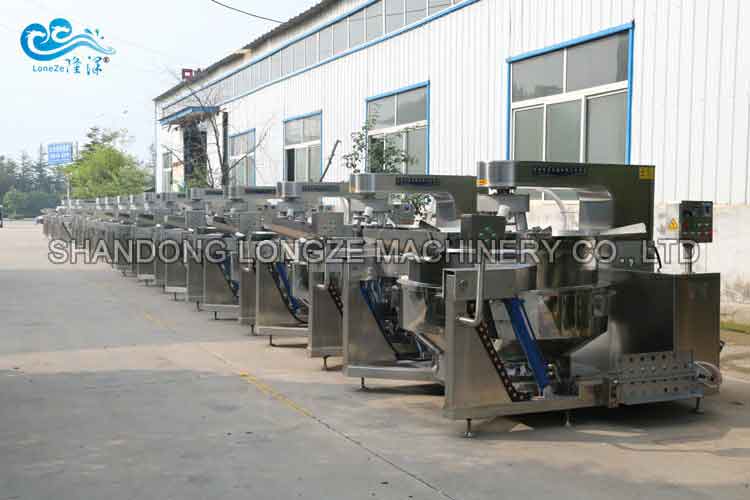 large batch of Industrial Automatic Fried Flour Stir-fry Cooking Machine