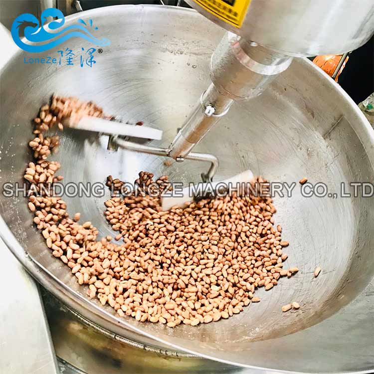 Producing Honey Peanut Using Industrial Automatic Honey Peanut Stir-fry Cooking Mixer